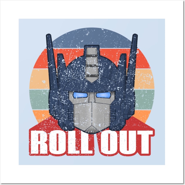 Autobot Optimus Prime Distressed Retro Roll Out Wall Art by RongWay